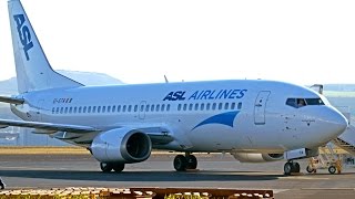 ASL Airlines B7373QC EISTA Landing at Clermont Auvergne Airport [upl. by Oinigih973]