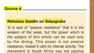 Class 10 History Chapter 2 Nationalism in India  Source A Mahatma Gandhi on Satyagraha [upl. by Kaden]