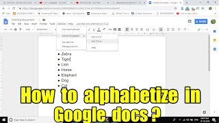 How to alphabetize in google docs Step By Step Instruction [upl. by Hannavahs]