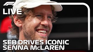 LIVE Sebastian Vettel Drives Sennas Historic 1993 McLaren MP48 [upl. by Gennifer59]