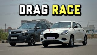 Swift 2024 Vs Tata Punch Drag Race 🔥 86 bhp vs 80 Bhp  New Swift 2024 Vs Tata Punch 2024 [upl. by Eednus693]