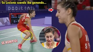 CAROLINA MARIN se LESIONA en PLENO PARTIDO Y ABANDONA ROMPIO A LLORAR HOY EN PARIS 2024 [upl. by Macintyre513]