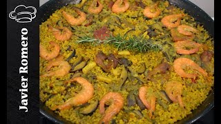 PAELLA de arroz con mariscos carne y verduras By JavierRomero [upl. by Ocinom460]