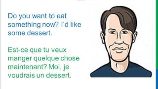 Dialogue 24  English French Anglais Français  What did you eat for lunch  Déjeuner [upl. by Iams]