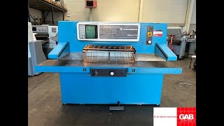 1992 Wohlenberg 92 MCS 2TV paper cutter machine for sale Gab Supplies Ltd [upl. by Yzeerb929]