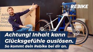 EBike online kaufen  So liefert Rebike dein refurbished EBike bei dir an  Unboxing  Rebikecom [upl. by Oirazan]