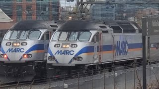 Exellent Train Meet with Marc 17 16 21 also with amtrakNER 646 railfanning marctrain amtrak [upl. by Broder171]