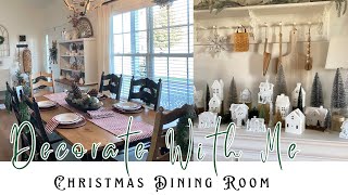 MODERN FARMHOUSE CHRISTMAS  DINING ROOM HOME DECORATING IDEAS VILLAGE DOUGHBOWL DECOR [upl. by Aihpledalihp]