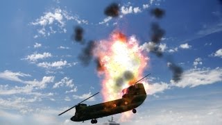 Chinook Helicopters explodes and crash  green screen effects  free use [upl. by Hyrup]