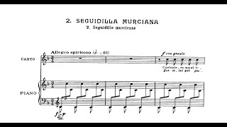 Seguidilla murciana  7 Canciones Populares Españolas Manuel de Falla  Piano Accompaniment in F [upl. by Oicelem]