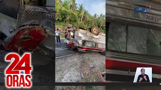 Pahinante patay nang mahulog at madaganan ng bumaligtad na jeepney  24 Oras [upl. by Edyaj]