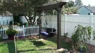 Pergola  Arbor garden swing  wicker amp wood [upl. by Euqenimod]