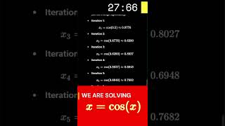 Solve With The Iterative Method Approximating Solutions for x  cosx Made Easy 💡📐 [upl. by Anekahs381]