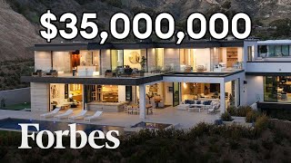 Touring A 35 Million Dollar Malibu Beachside Mansion  Forbes Life [upl. by Reine]