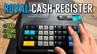 How To Program Tax Time amp Date On Royal Cash Regisister 140DX [upl. by Arihsan705]