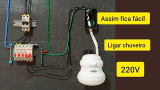 Chuveiro 5500W 220V Ligado com Cabo 4mm² Disjuntor 30A [upl. by Ttimme]