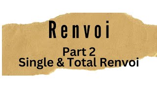 Single renvoi  Total renvoi [upl. by Htebilil491]