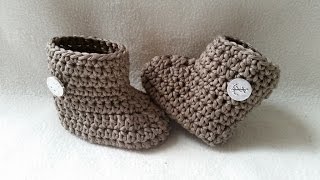 Häkeln Babystiefel  Winterschuhe  Bootie  Teil 1 Sohle mit Untertitel by BerlinCrochet [upl. by Ioab]