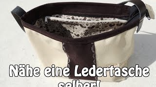 LEDERTASCHE HANDTASCHE SELBER NÄHEN  DIY  Nähen für Anfänger  Tutorial [upl. by Madeleine]