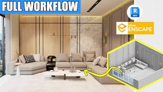 How to Create a Realistic Interior Render in Revit and Enscape  Full Workflow [upl. by Nasas125]