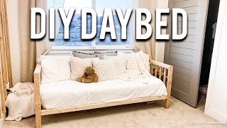 DIY DAY BED  beginner build with a boho twin bed for teen girl [upl. by Iliak]