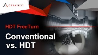 High Dynamic Turning HDT  FreeTurn Tool from CERATIZIT  Conventional vs HDT [upl. by Pete]