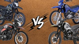 YAMAHA XTZ 125 VS AKT TTR 125 VS VICTORY MRX 125 VS TVS MAX 125 COMPARATIVA DE FICHAS TECNICAS [upl. by Brost]