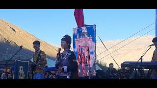 Nawang Lhamo Sing a beautiful Song at Zanskar Festival 2024 Local Song [upl. by Eidnil796]