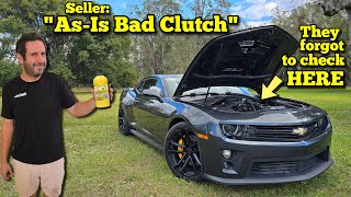 I Bought an Auction Camaro ZL1 with a quotBad Clutchquot and Fixed it in 3 Minutes [upl. by Sosanna]