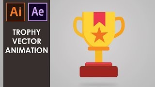 Trophy Cup  EASY Vector animation Adobe Aftereffects [upl. by Nohj]