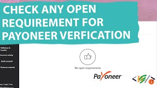 How to Check Any Open Requirements in Verification Center in Payoneer Account  Requirement [upl. by Elakram]