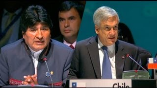 El cruce de palabras entre Piñera y Morales en la Celac [upl. by Ennagrom]