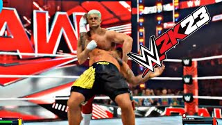 WWE 2K23  Cody Rhodes vs Solo Sikoa  Full Match on Monday Night Raw  WWE 2K23 GAMEPLAY [upl. by Deroo]