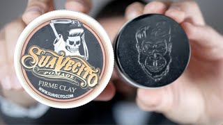 Compared Slick Gorilla Clay Pomade vs Suavecito Firme Clay [upl. by Eynahpets967]