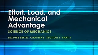 Effort Load and Mechanical Advantage – Science of Mechanics [upl. by Savanna]