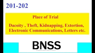 Clause 201202 BNSS Trial of offences Dacoity Theft Extortion Cheating by Communication [upl. by Aramat]