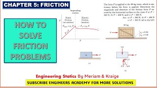 How to solve Friction Problems  Chapter 6 Friction  Engineers Academy [upl. by Nihi831]