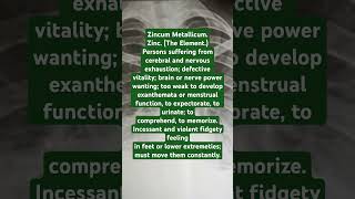 Zincum metallicum homoeopathic medicine mataria medica youtubeshorts materiamedica aiapget [upl. by Gnuh]