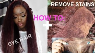 How To Dye Hair RED amp Remove Stains From The Lace Closures amp Frontals ALIEXPRESS Alibele Hair [upl. by Mosi]