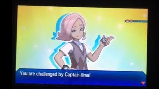 Battle with Captain Ilima on Pokemon Ultra Moon USUM [upl. by Bonney582]