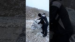 The whole bike got frozen in the snow 😱 shortsfeed viralvideo viralshort [upl. by Nitza]