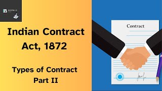 Indian Contract Act 1872  Types of Contract  Part 2  Part 2 of 4 [upl. by Eikcaj]