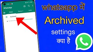 whatsapp me archive ka matlab kya hota hai  archive chats whatsapp settings [upl. by Egroj]