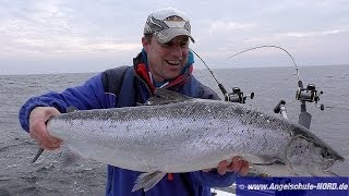 Modernes Schleppangeln vor Rügen  Trolling auf Lachs [upl. by Elletse]