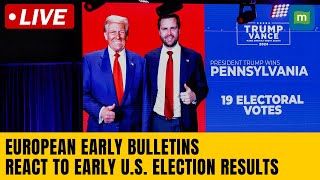 Live European early bulletins react to early US election results  N18G [upl. by Ronica935]