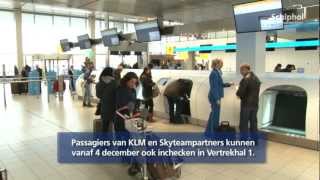 Inchecken KLM nu ook in Vertrek 1 op Schiphol [upl. by Alled]