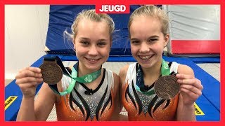 Eline en Valerie winnen medaille op WK trampolinespringen [upl. by Tawnya]