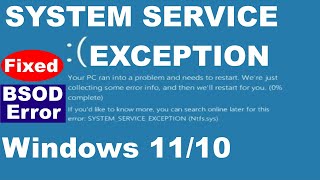 SYSTEM SERVICE EXCEPTION Blue Screen Error in Windows 11 and Windows 10 [upl. by Salomie956]