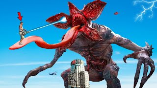 Scary DEMOGORGON vs FRANKLIN Fight And Crossing DEMOGORGON BRIDGE In GTA 5  Impossible [upl. by Chil]