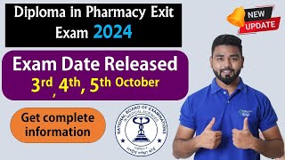 D Pharm Exit Examination Date Released  DPEE 2024 Exam date  NBEMS  Official Notification dpee [upl. by Ammeg]